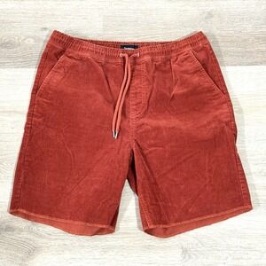 Brixton Madrid II Copper Red 7" Drawstring Corduroy Shorts Men's L